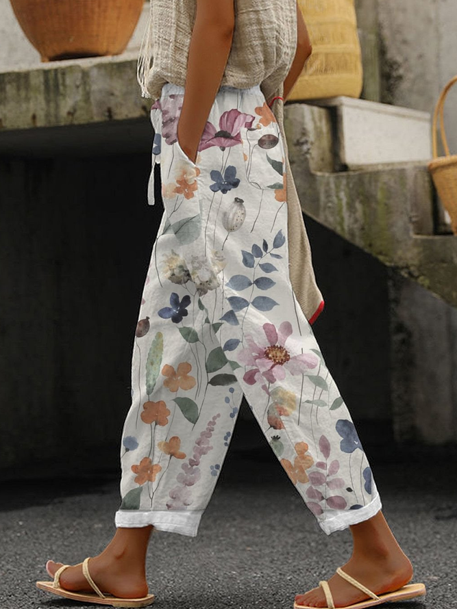 Casual Floral Long Pant