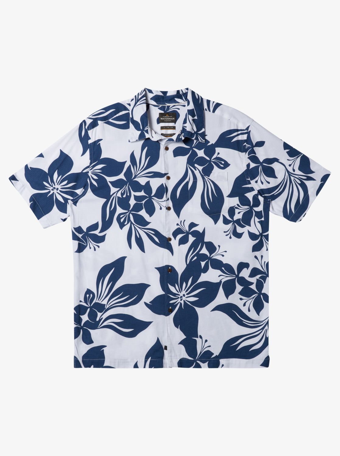 Image of Waterman Big Island Woven Shirt - White Big Island Woven