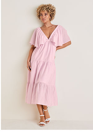 Crinkle Midi Dress