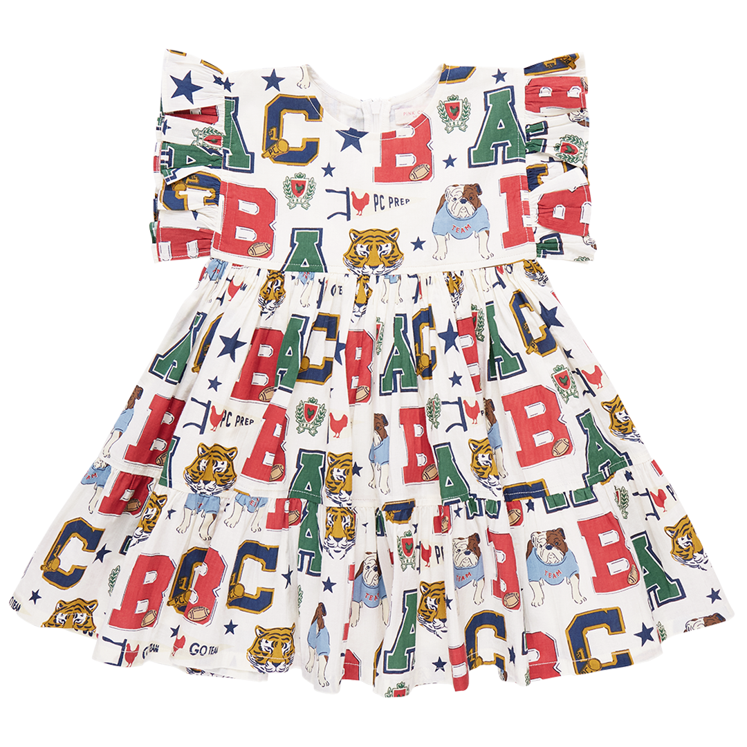 Image of Girls Kit Dress - Varsity Letters