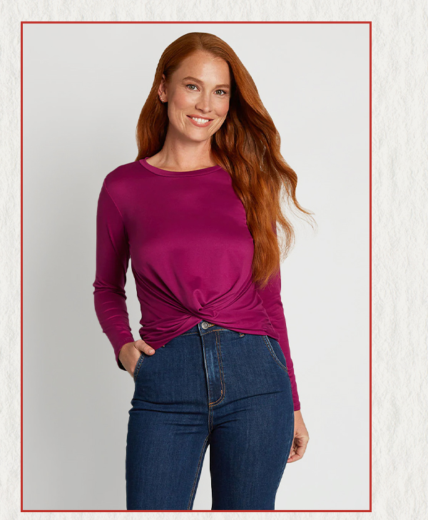 A Twist Of Fun Long Sleeve Knit Top