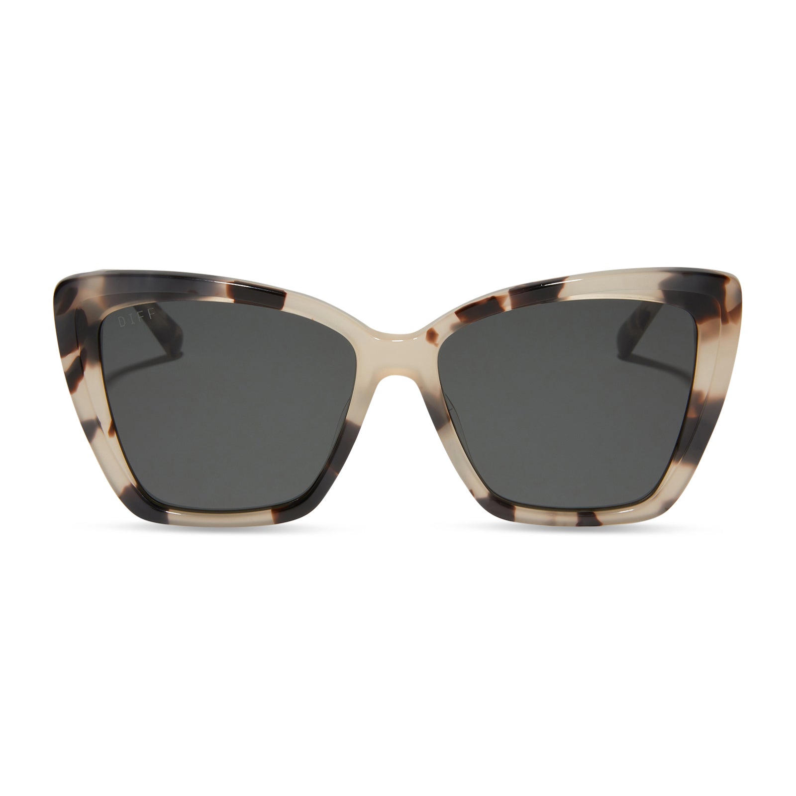 Image of BECKY II - CREAM TORTOISE + GREY POLARIZED SUNGLASSES