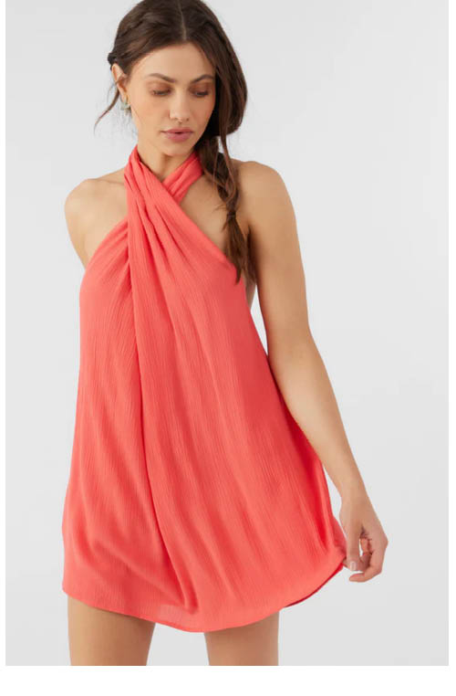 NAIMA SOLID HALTER DRESS