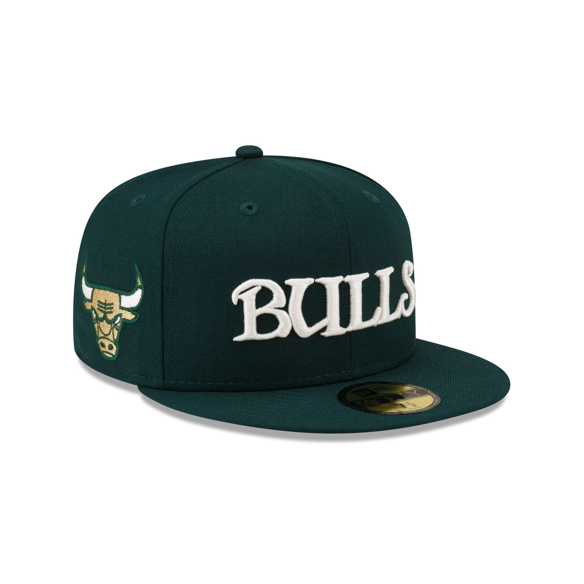 Image of Just Caps Dark Green Wool Chicago Bulls 59FIFTY Fitted