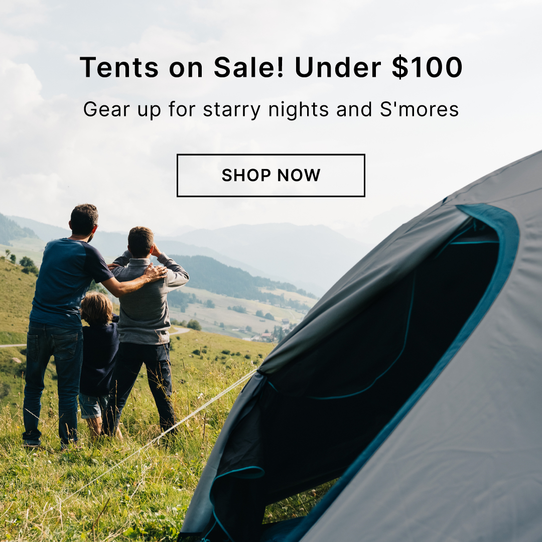 Tents on Sale, Under $100! Gear up for starry nights and S'mores.