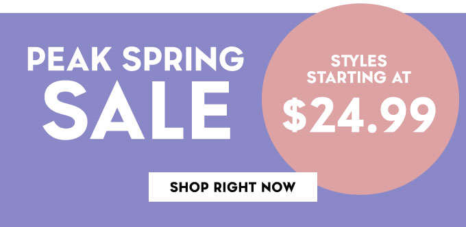 Peak Spring Sale. Styles starting at $24.99