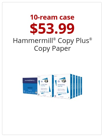 $53.99 Hammermill Copy Plus 10 ream case paper