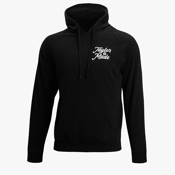 Stacked script logo hoodie in black