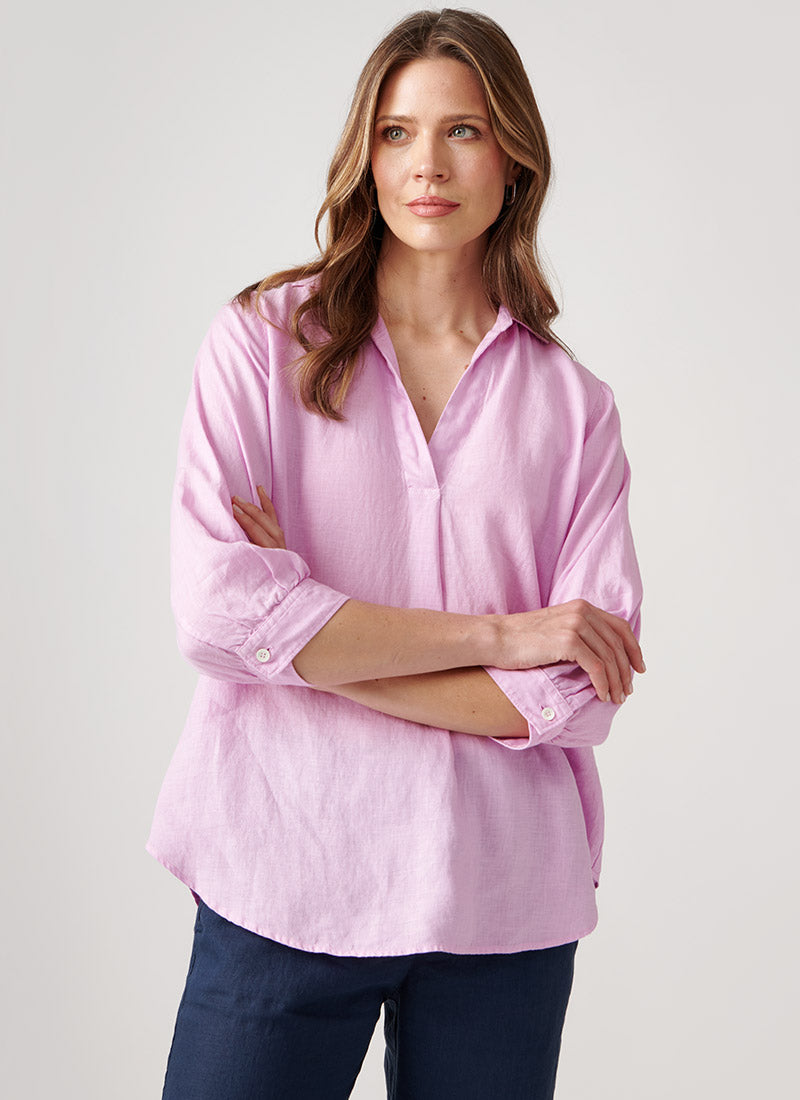 Image of Popover Linen Shirt