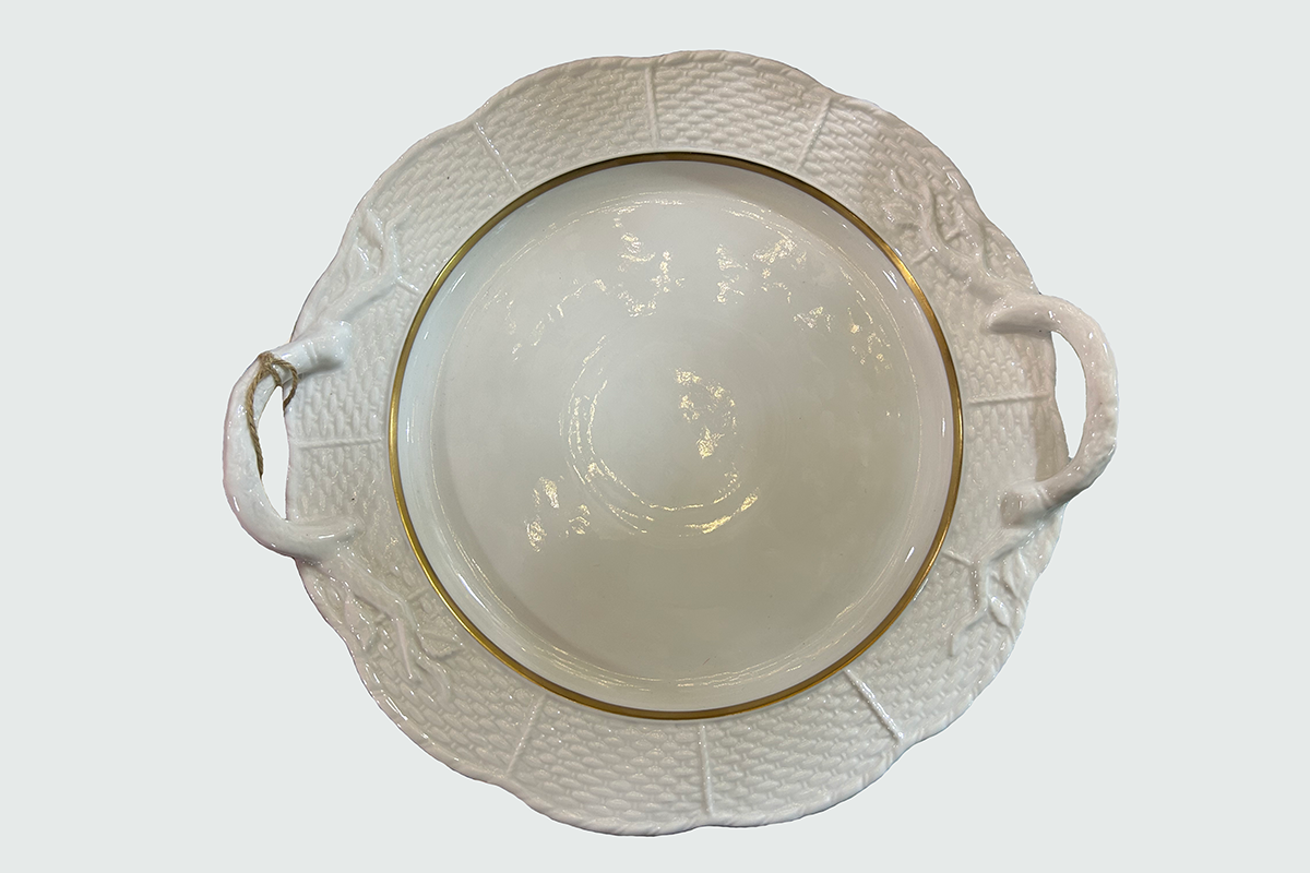 Image of Round Handled Serving Plate- Gold