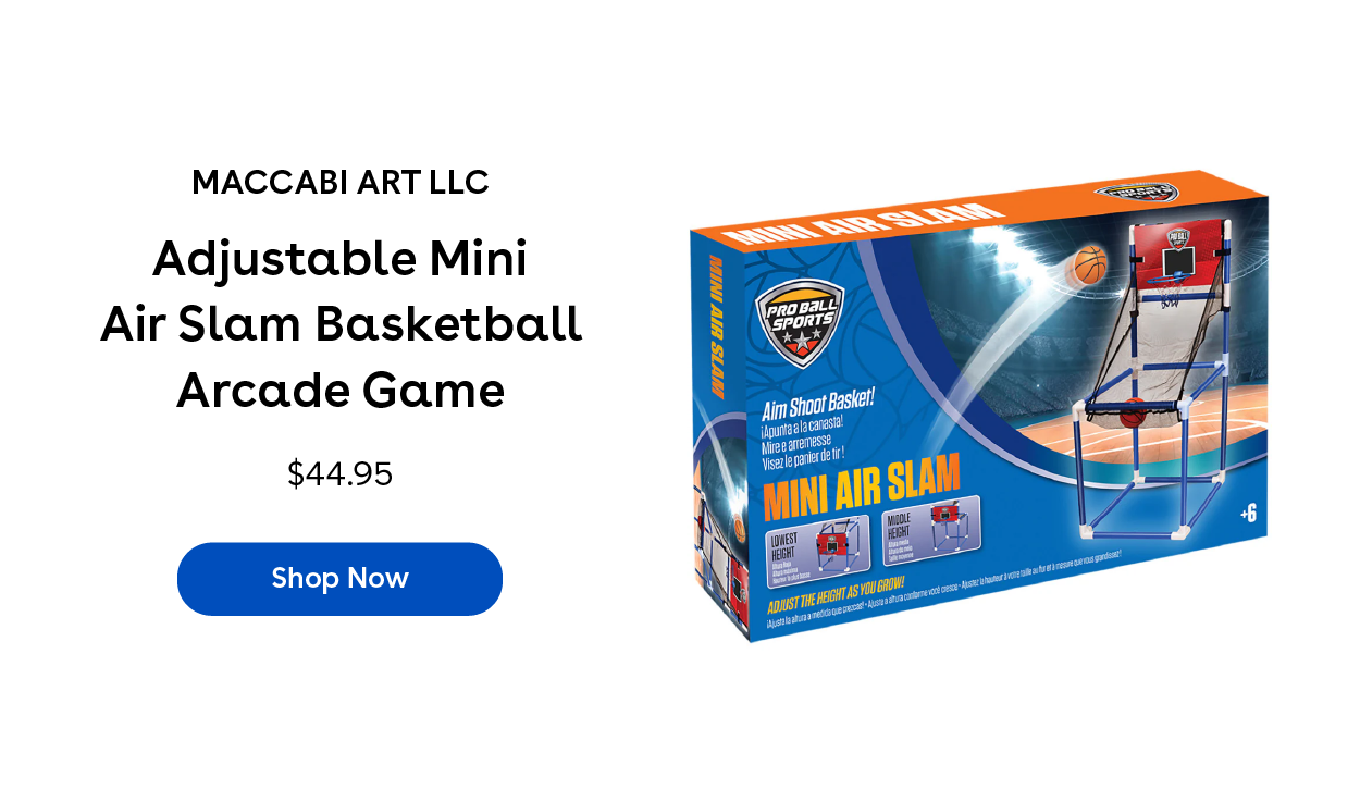 Maccabi Art LLC Adjustable Mini Air Slam Basketball Arcade Game $44.95 Shop Now