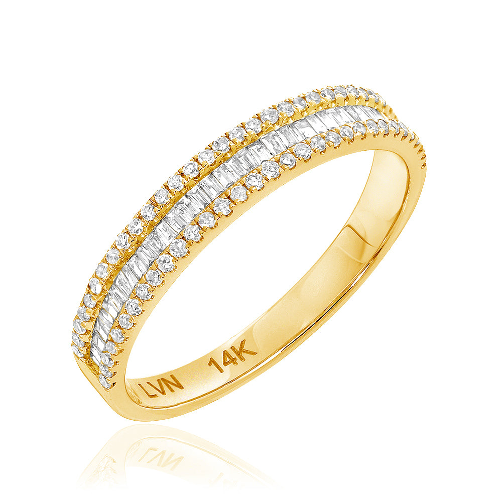 Image of Liven Co. Channel and Edge Finger Ring Diamond Gold