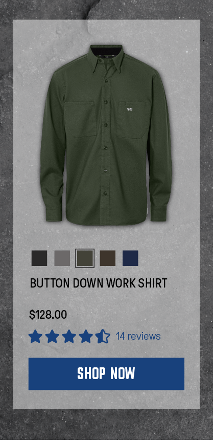 Button Down Work Shirt in Hunter Green