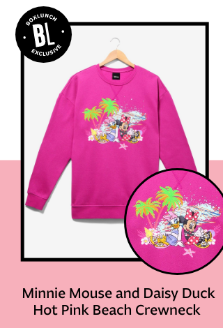 Minnie Mouse and Daisy Duck Hot Pink Beach Crewneck