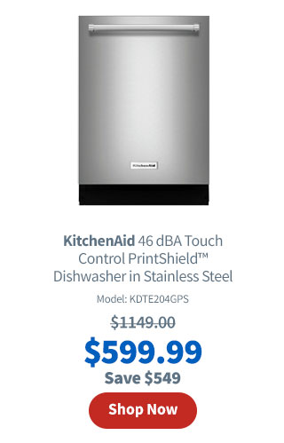 KitchenAid 46 dBA Touch Control PrintShield™ Dishwasher in Stainless Steel