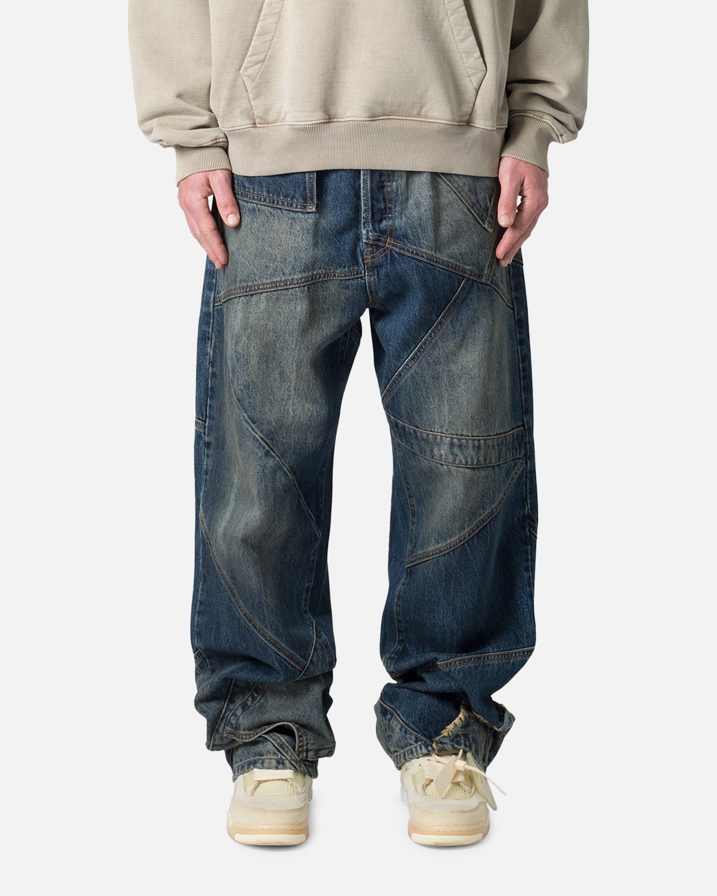 Image of MNML Ultra Baggy Upcycled Denim Jeans Blue