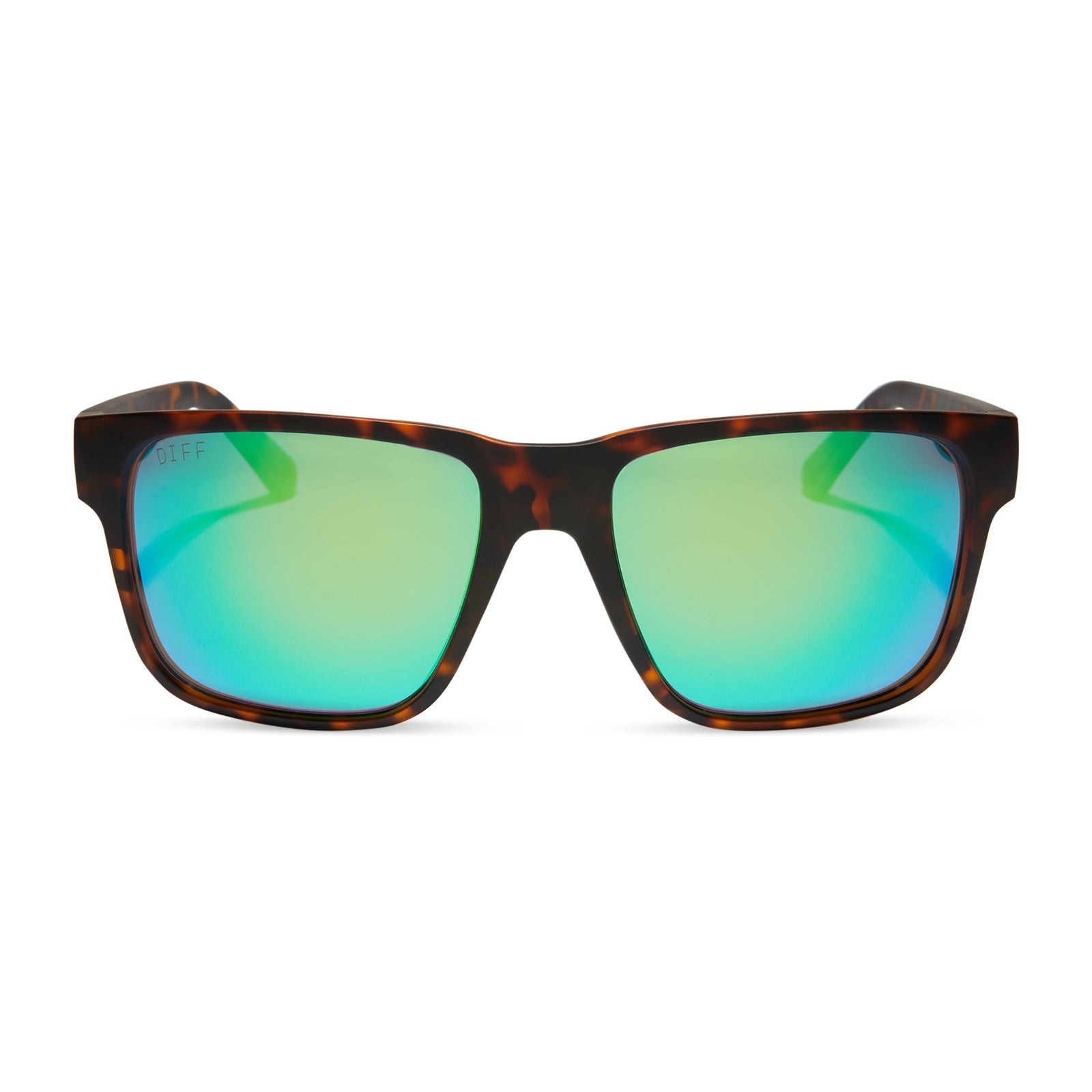 Image of ACE - RICH TORTOISE MATTE + GREEN MIRROR + POLARIZED SUNGLASSES