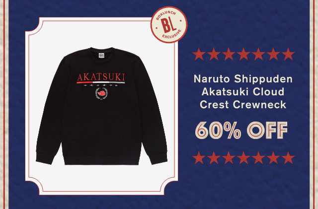 Naruto Shippuden Akatsuki Cloud Crest Crewneck