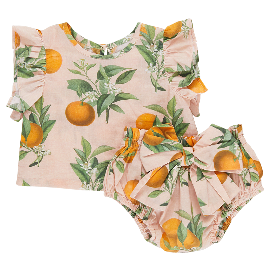 Image of Baby Girls Abigail 2-Piece Set - Pink Botanical Oranges