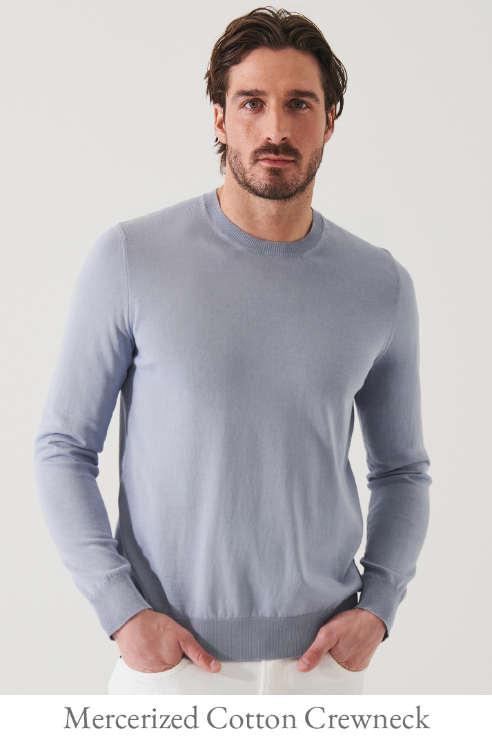 MERCERIZED COTTON LONG SLEEVE CREWNECK