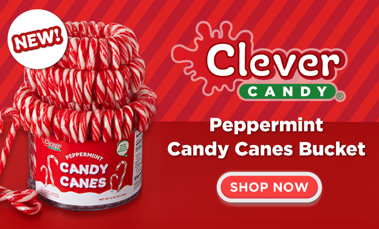 New! Clever Candy Peppermint Candy Canes Bucket