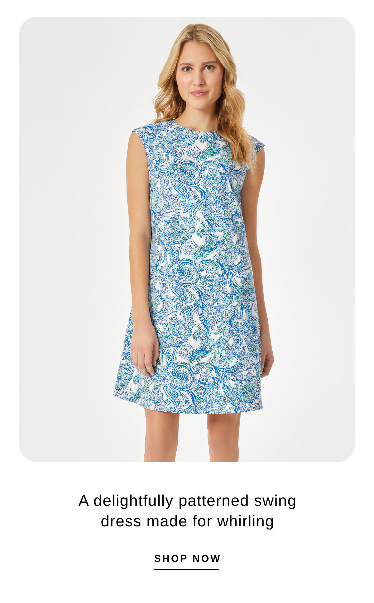 A delightfully patterned swing dress made for whirling | SHOP NOW