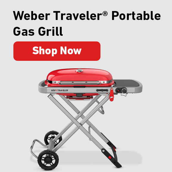 image of the WEBER TRAVELER® PORTABLE GAS GRILL