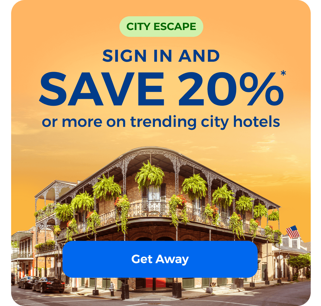 Sign in and save 20% or more on trending city hotels