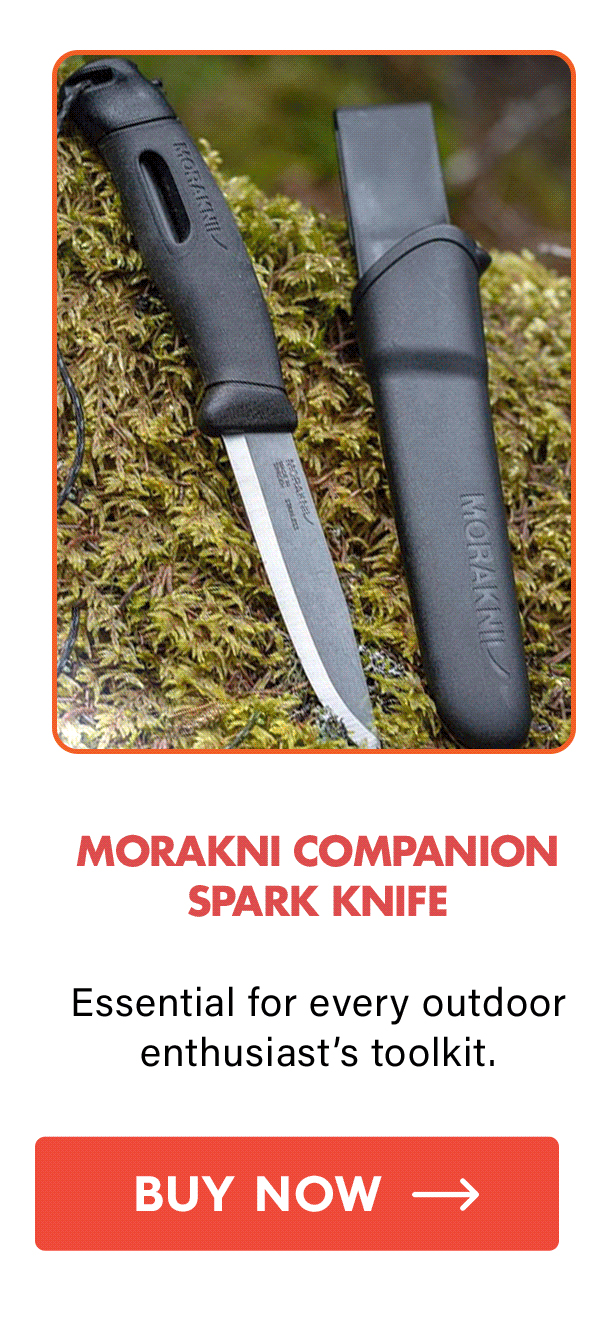 Morakniv Companion Spark Knife Essential for every outdoor enthusiast’s toolkit.  CTA: Buy Now