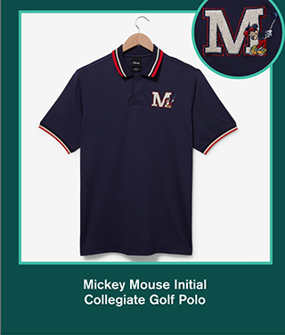 Mickey Mouse Initial Collegiate Golf Polo