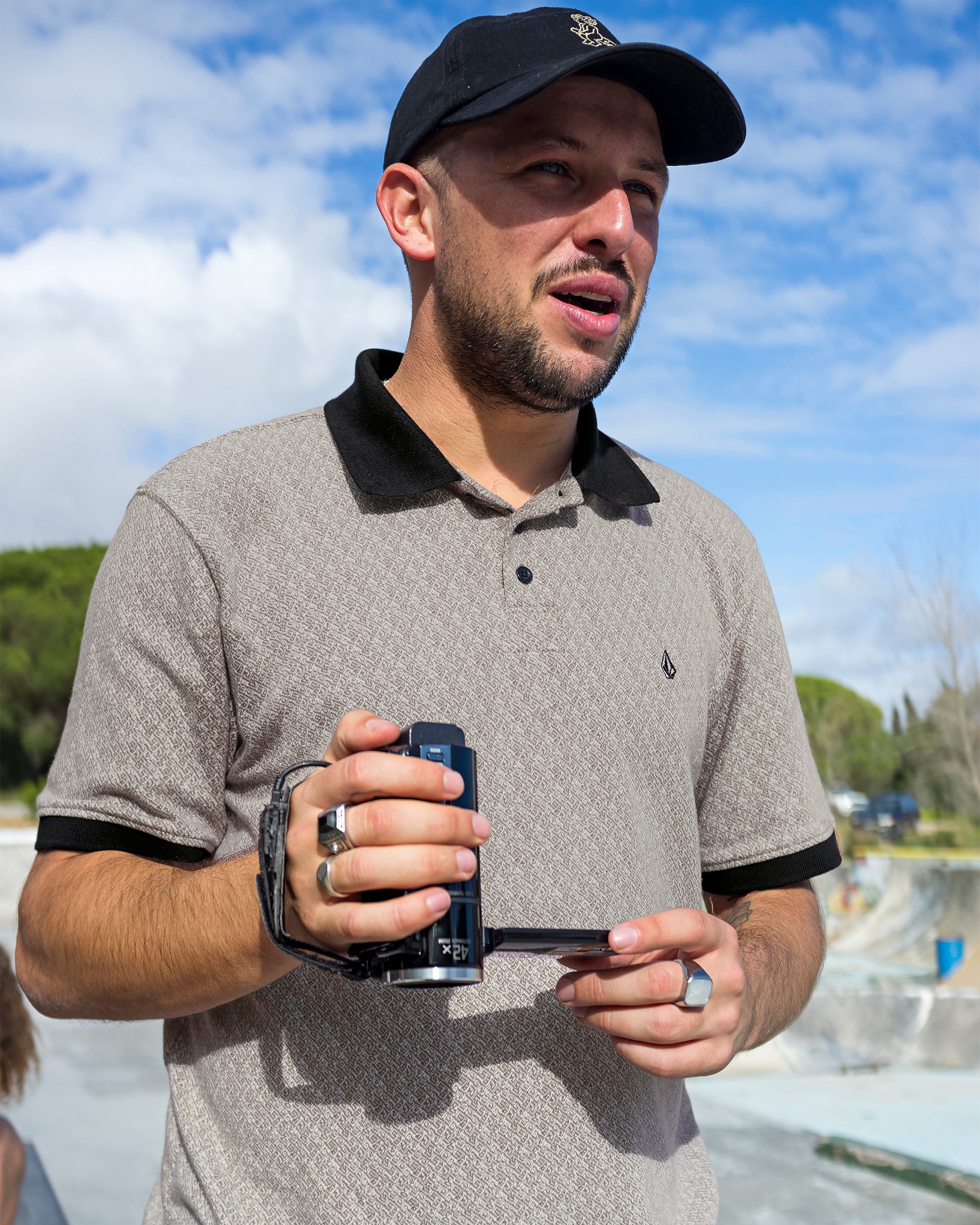 Image of Natural Stone Polo Short Sleeve Shirt - Teak