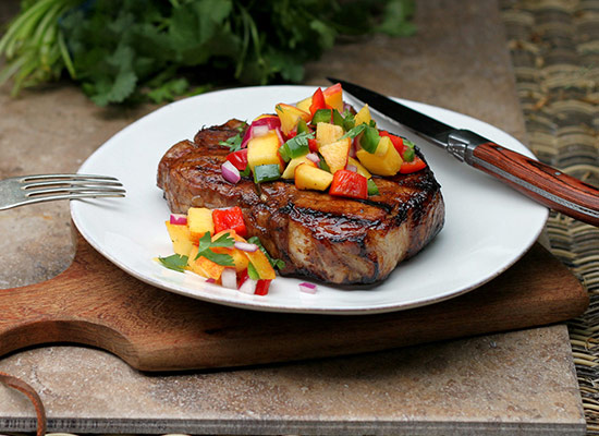 See the Balsamic Glazed Pork Chops with Peach Salsa recipe