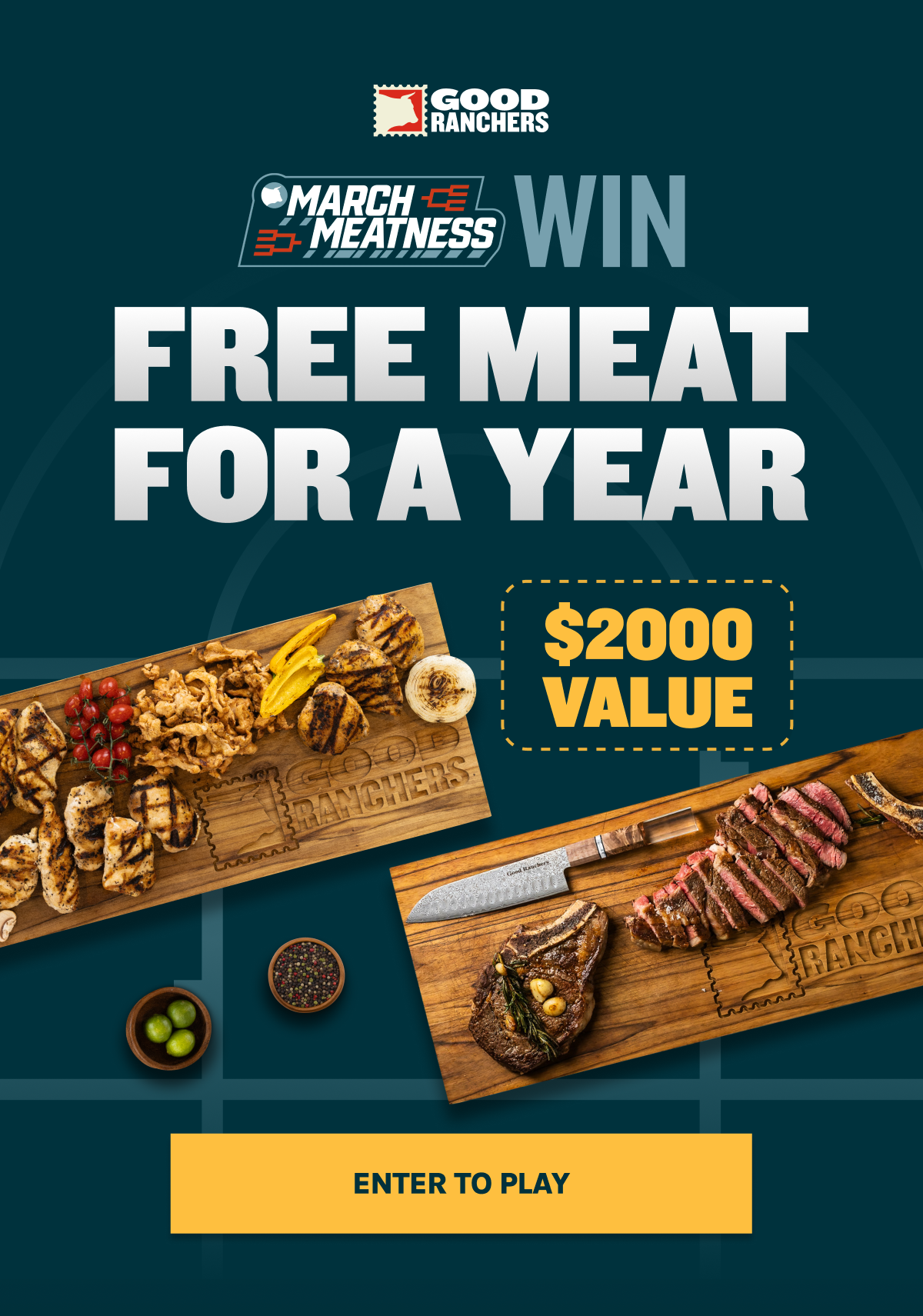 March Meatness - Enter to Win FREE Meat for 1 Year