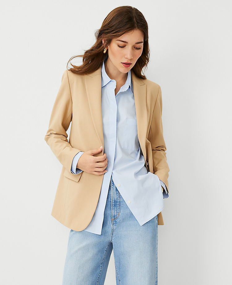 The Longline Blazer in Bi-Stretch Twill