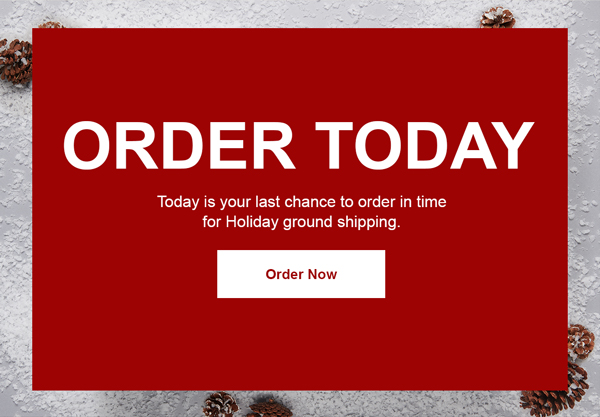 Hero Image: Order today for Holiday delivery.