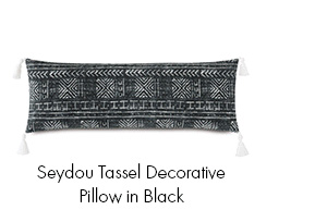 Seydou Tassel Decorative Pillow in Black