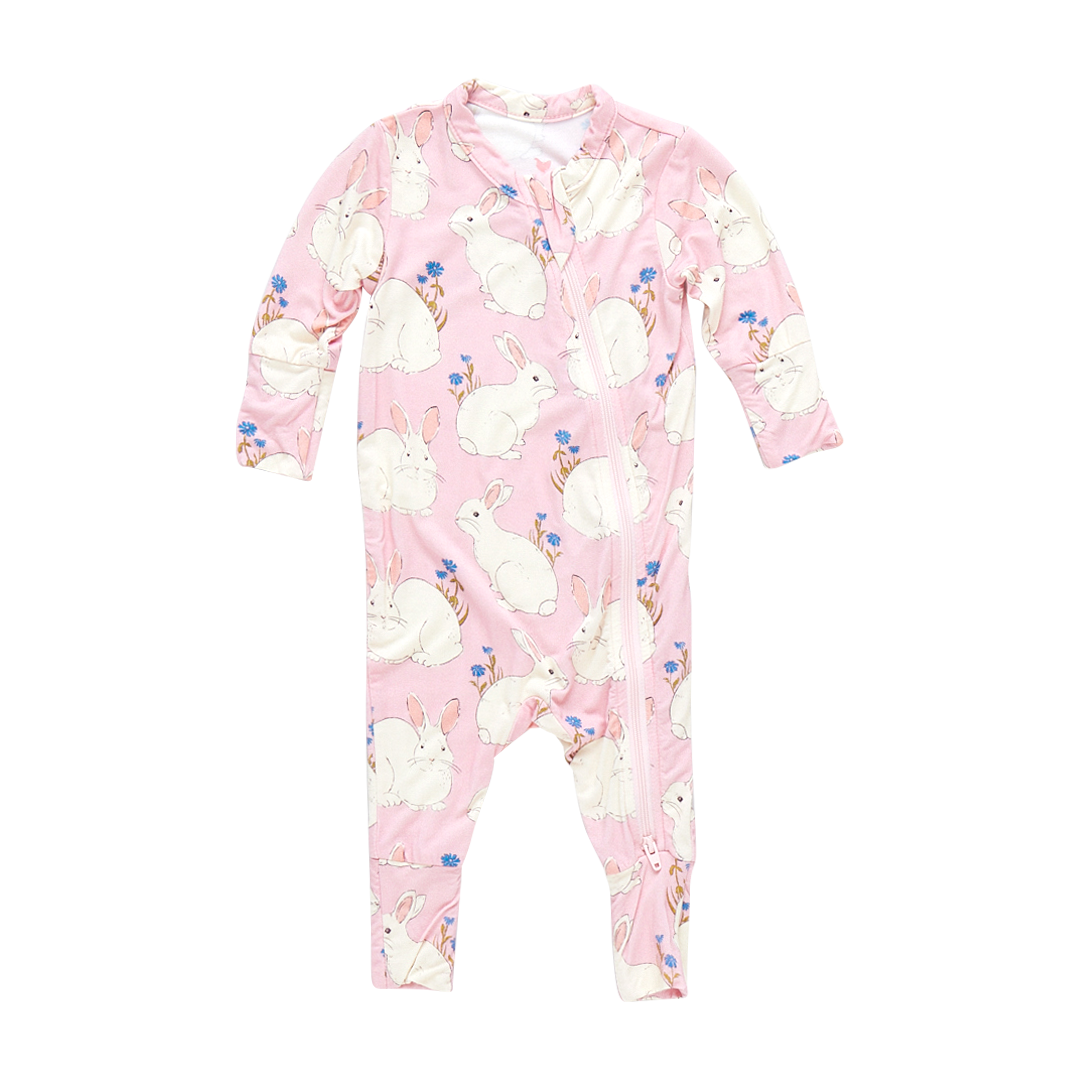 Image of Baby Bamboo Romper - Pink Bunnies