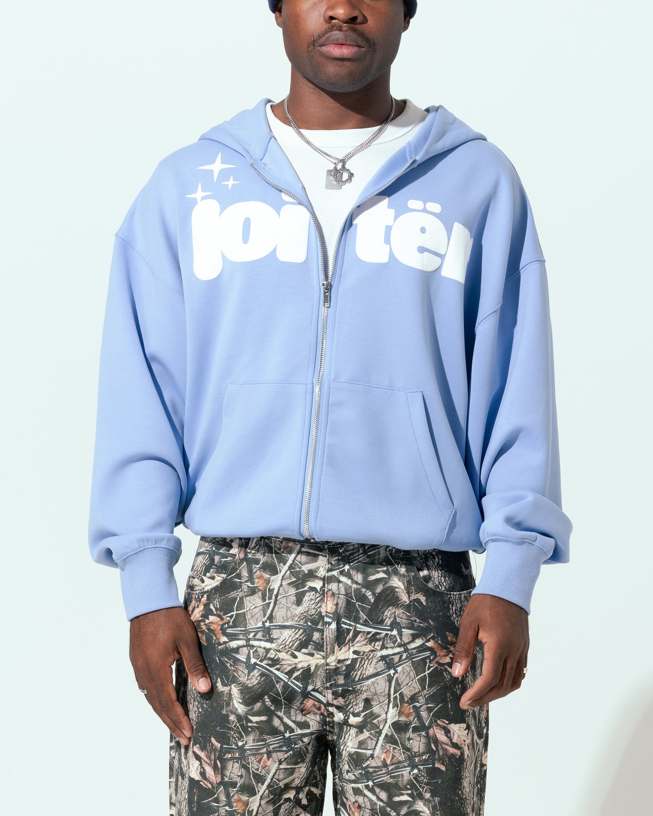 Image of Loiter Cloud 9 Zip Hoodie Blue