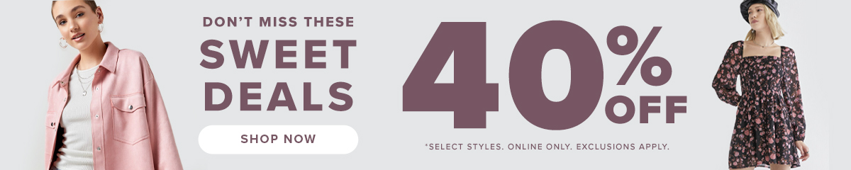 40% off select styles