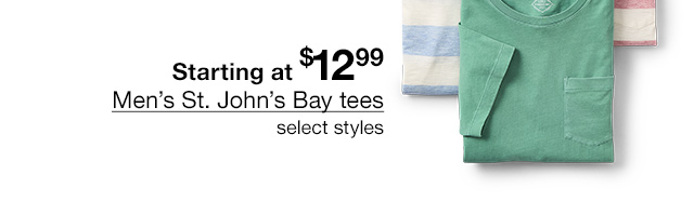 Starting at $12.99 Men's St. John's Bay tees, select styles