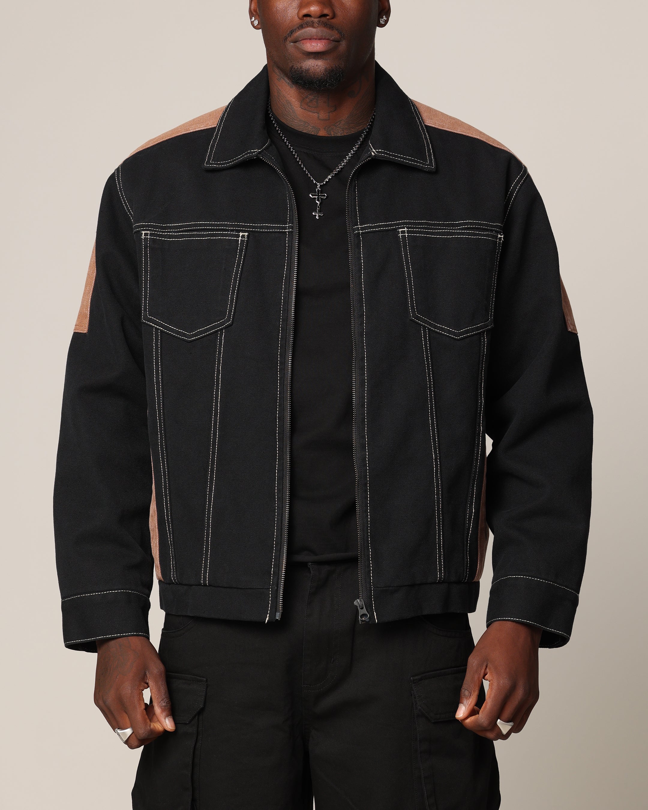 Image of Saint Morta Outlaw Rodeo Jacket Black/Brown