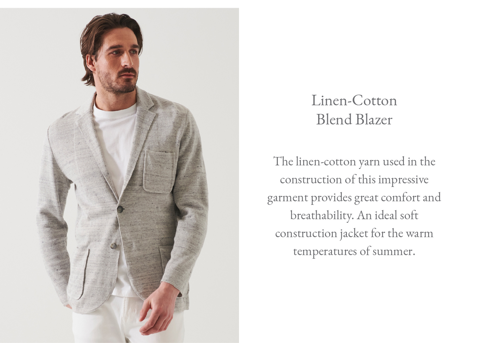 LINEN COTTON BLEND BLAZER