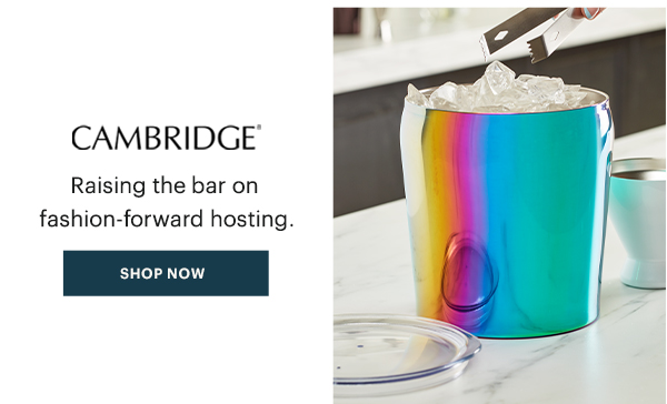 CAMBRIDGE  Raising the bar on fashion-forward hosting.  [SHOP NOW]