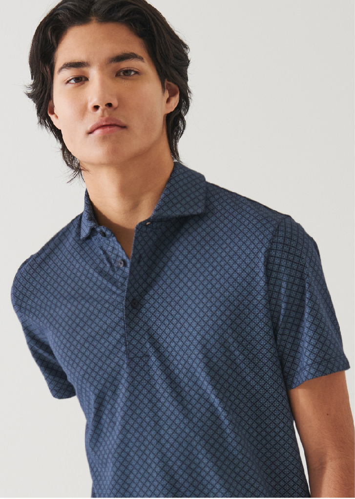 PIMA COTTON STRETCH PRINTED POLO