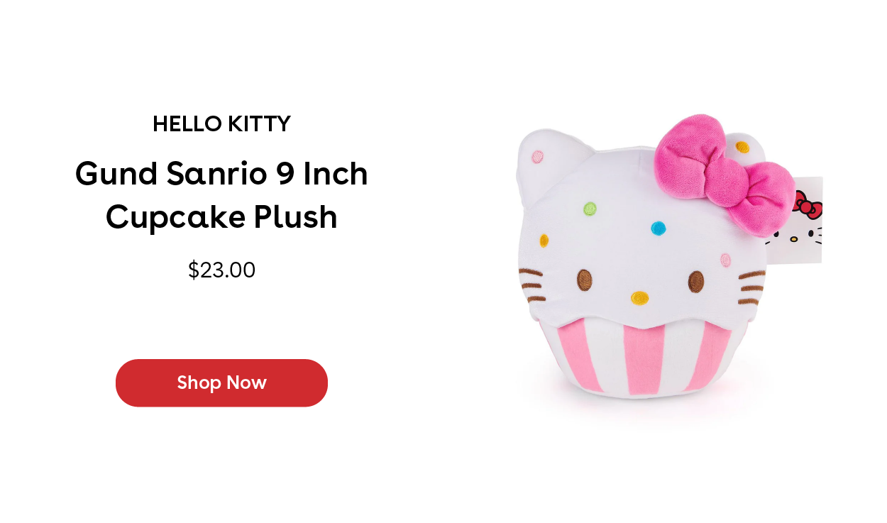 Hello Kitty Gund Sanrio 9 inch Cupcake Plush $23.00 Shop Now