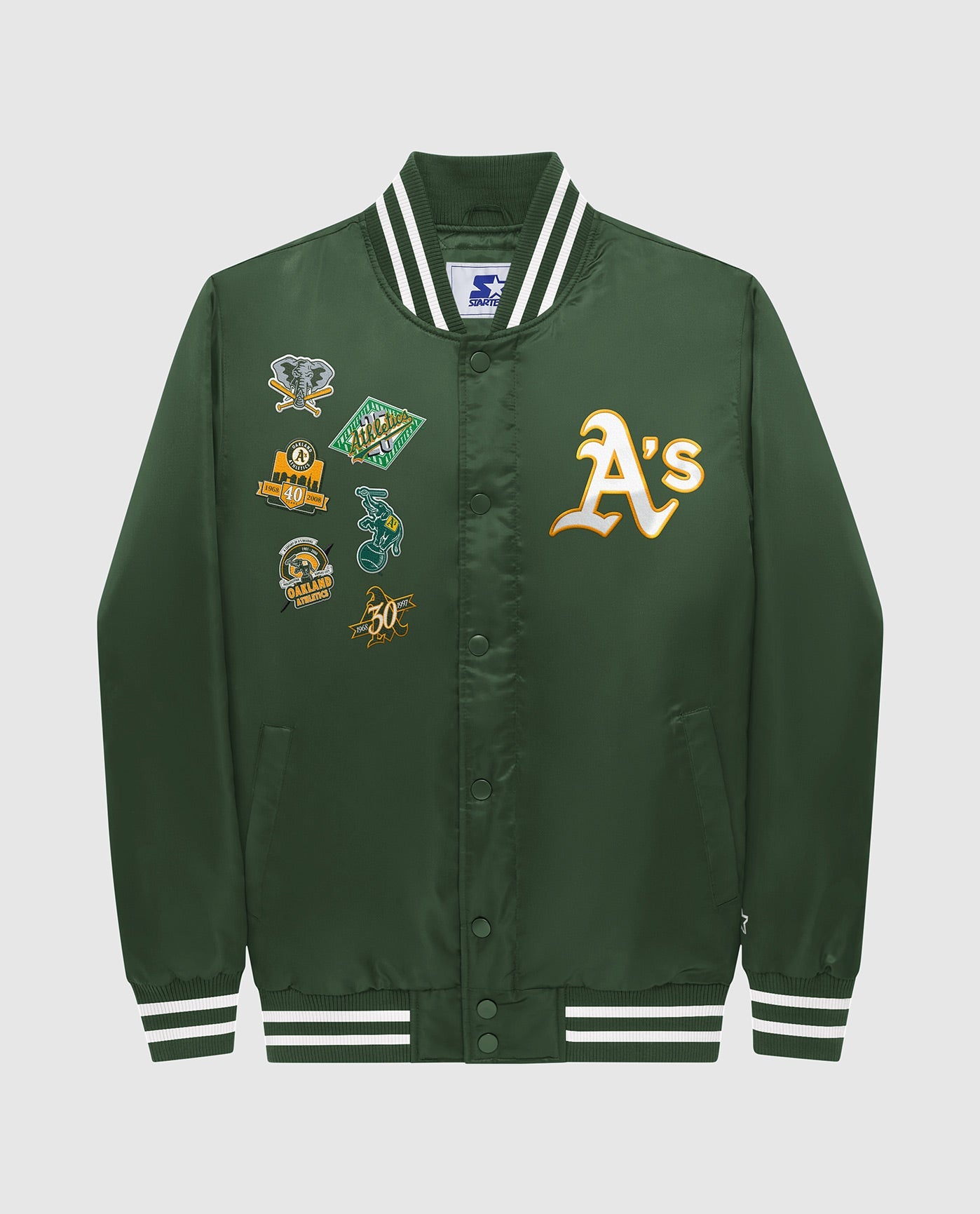 Image of Oakland Athletics Varsity Satin Full-Snap Jacket