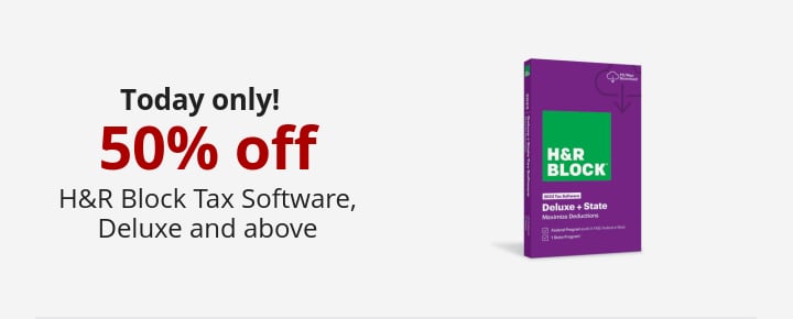 Today only! 50% off H&R Block Tax Software, Deluxe and above