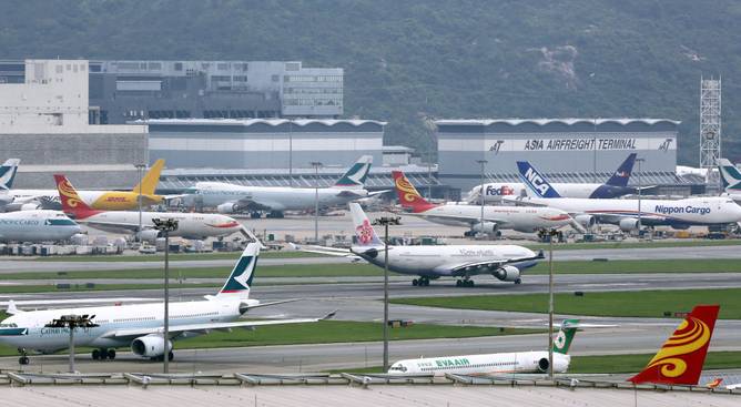 The air freight terminal at Hong Kong's airport