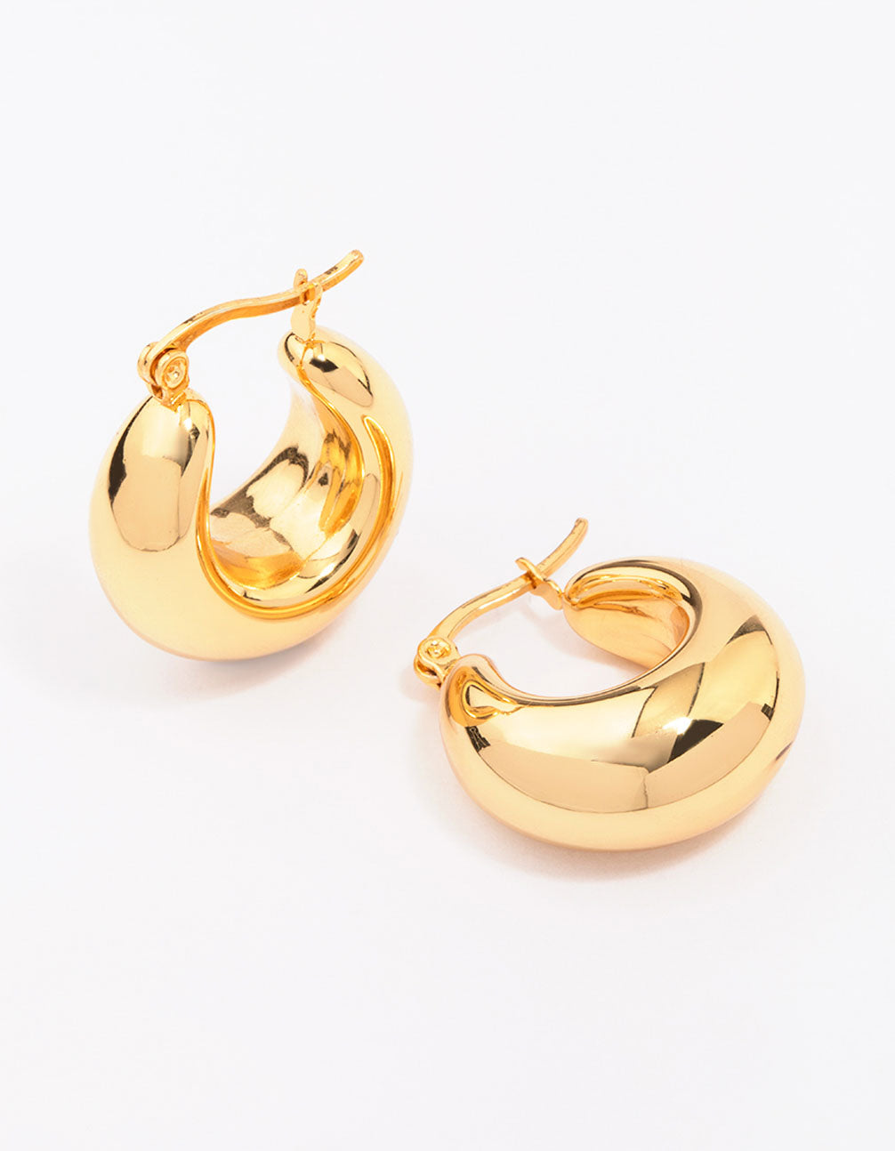 Image of Gold Plated Stainless Steel Full Bubble Hoop Earrings