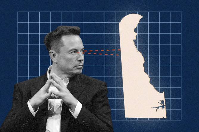 Elon Musk stares at Delaware